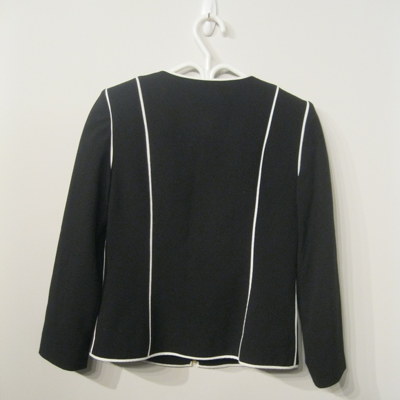 Calvin Klein Black Jacket Blazer Small Zip Front - Picture 5 of 6